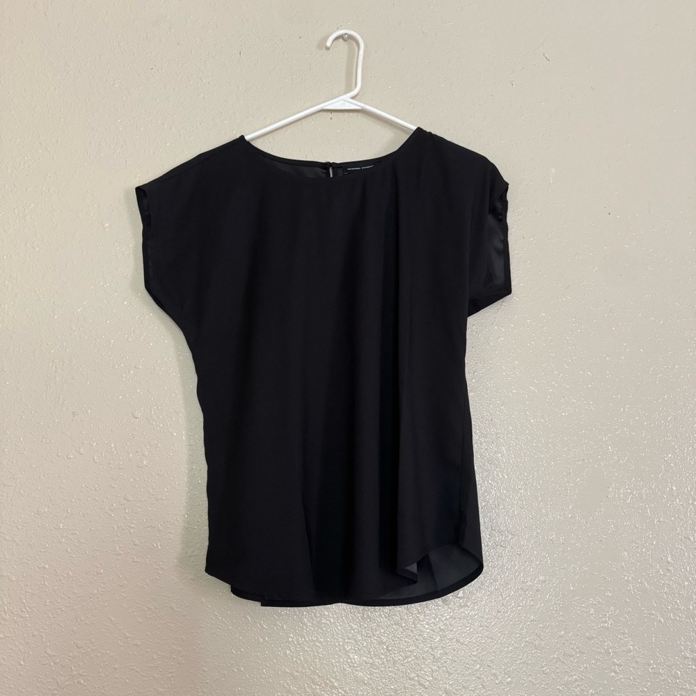 Universal Standard Black Satin Swing Blouse Sz 4XS XS NWT